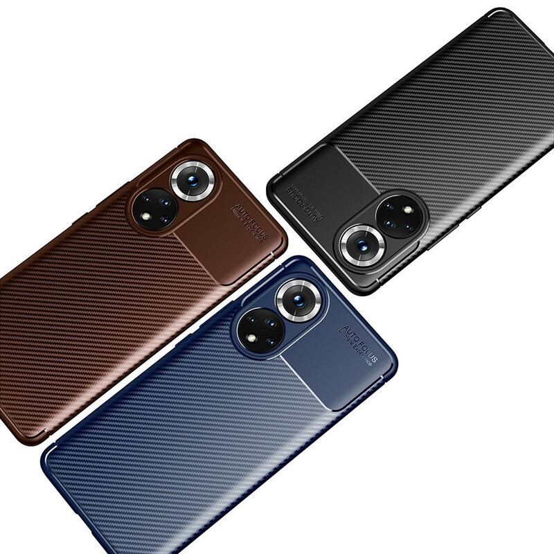 Capa Para Huawei Nova 9 Pro Textura Flexível De Fibra De Carbono
