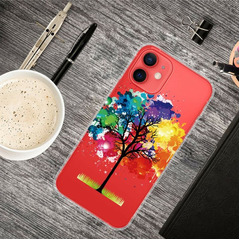 Capa De Celular Para iPhone 13 Mini Árvore Aquarela Perfeita