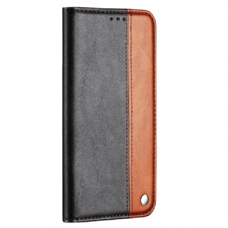 Capa De Celular Para iPhone 13 Mini Flip Efeito De Couro De Dois Tons