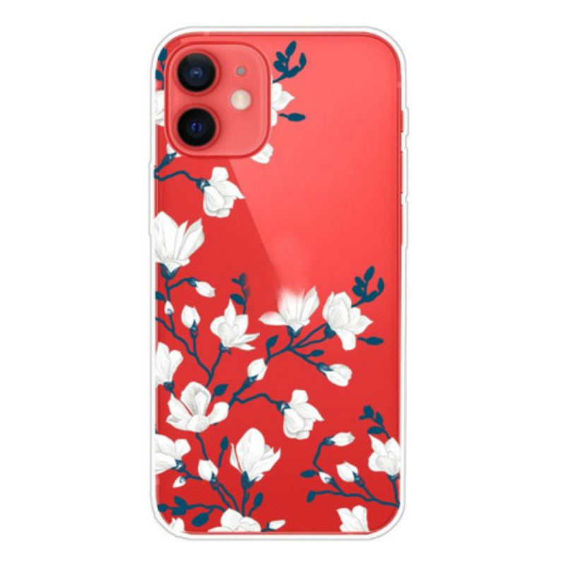 Capa De Celular Para iPhone 13 Mini Flores Brancas