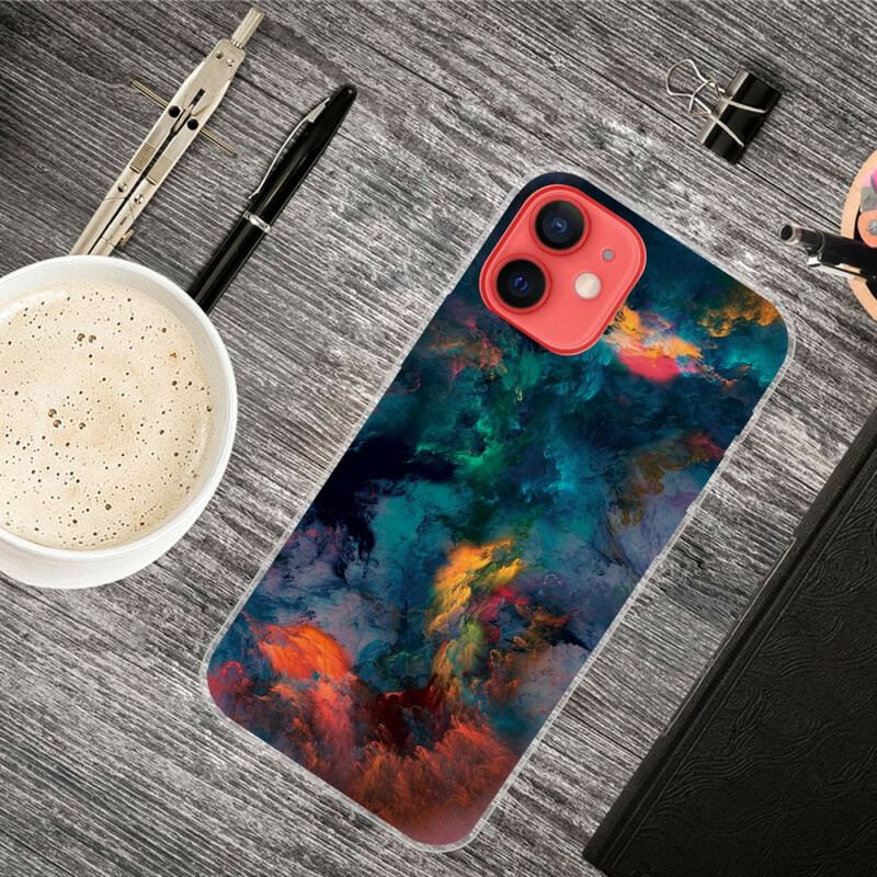 Capa De Celular Para iPhone 13 Mini Nuvens Coloridas