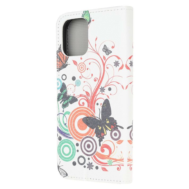 Capa Flip Para iPhone 13 Mini Borboletas Insanas