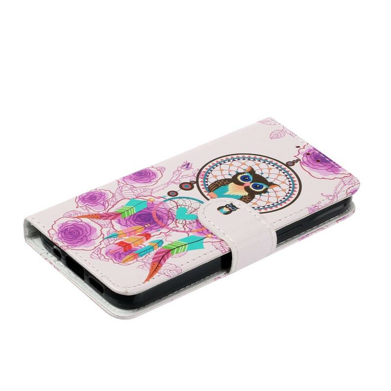 Capa Flip Para iPhone 13 Mini De Cordão Mandala Coruja