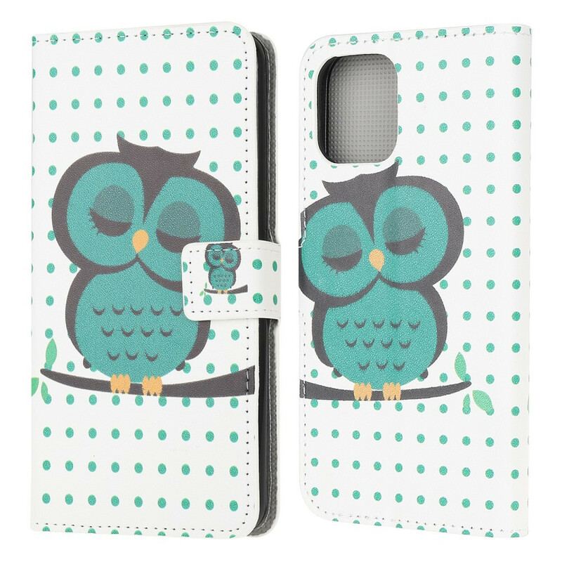 Capa Flip Para iPhone 13 Mini Coruja Adormecida