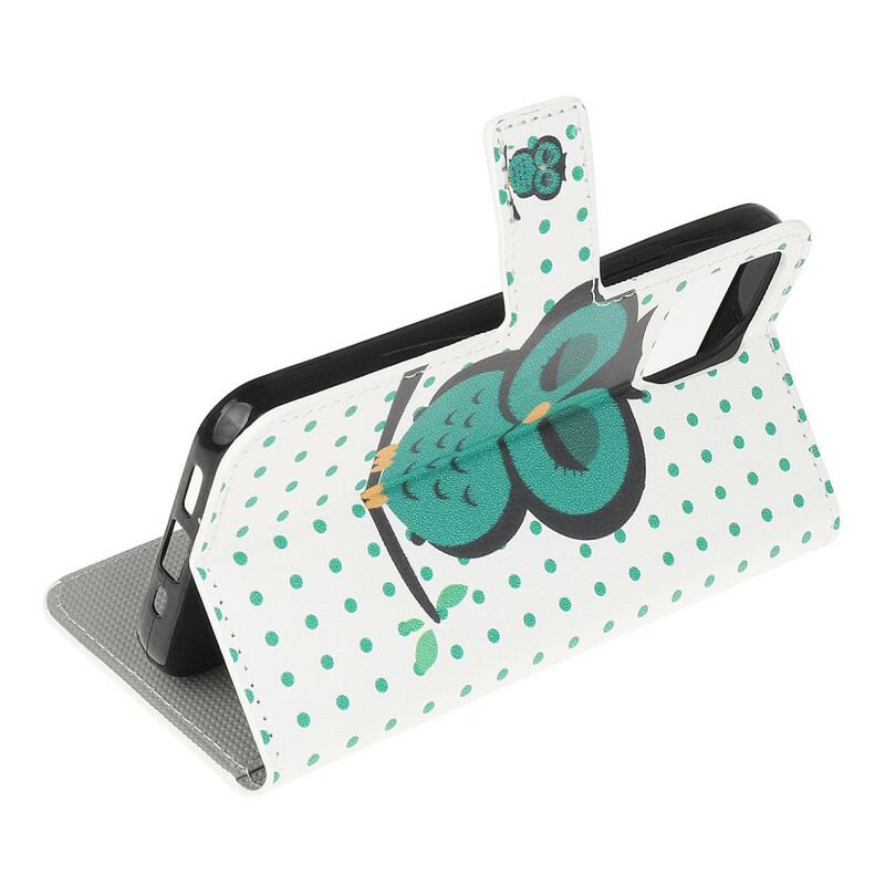 Capa Flip Para iPhone 13 Mini Coruja Adormecida