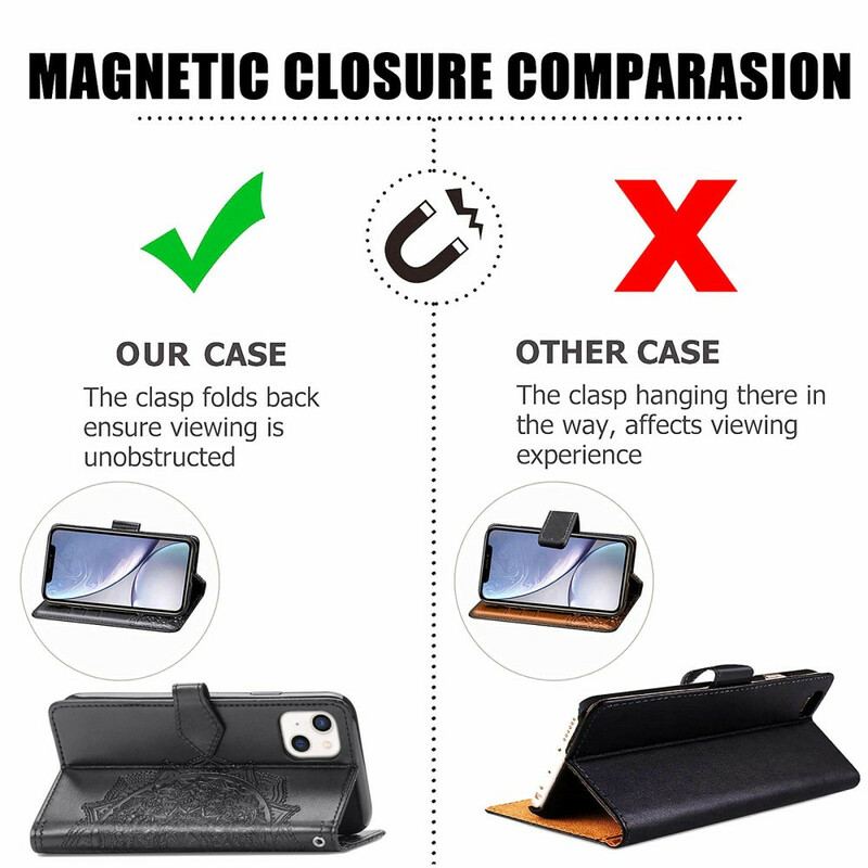 Capa Flip Para iPhone 13 Mini Mandala Idade Média