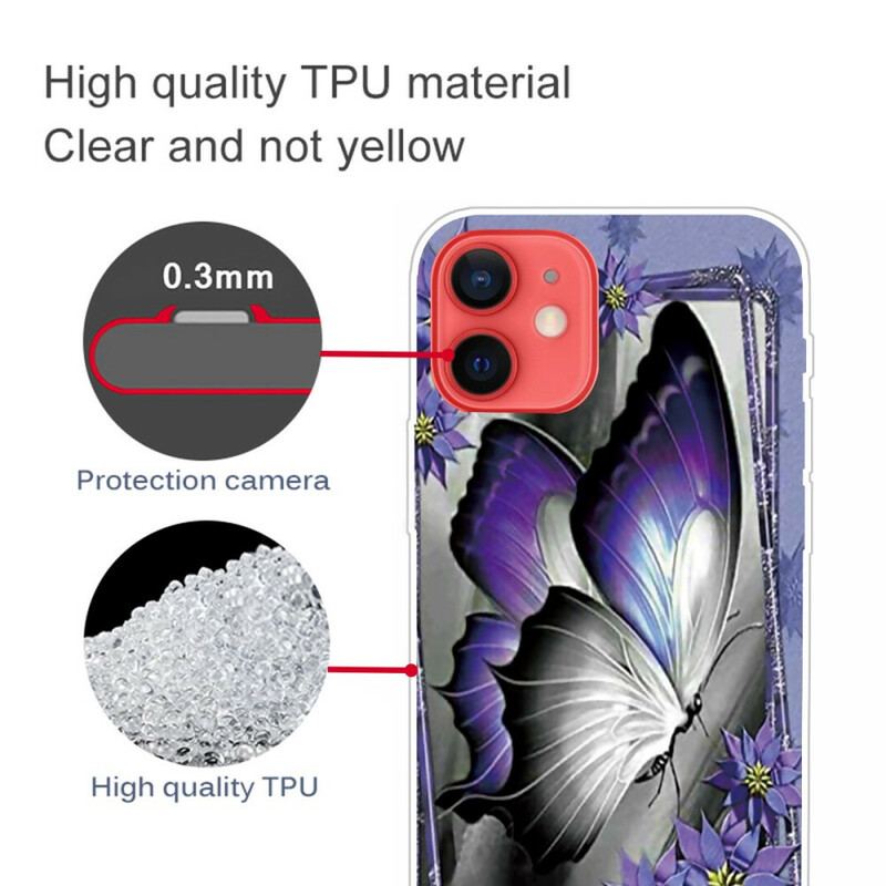 Capa Para iPhone 13 Mini Borboleta Real