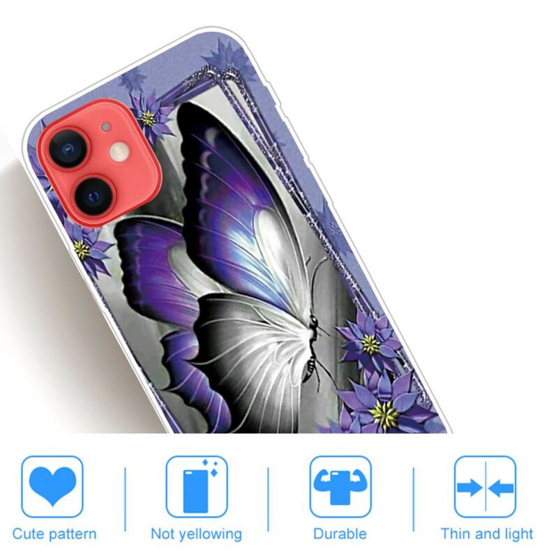 Capa Para iPhone 13 Mini Borboleta Real