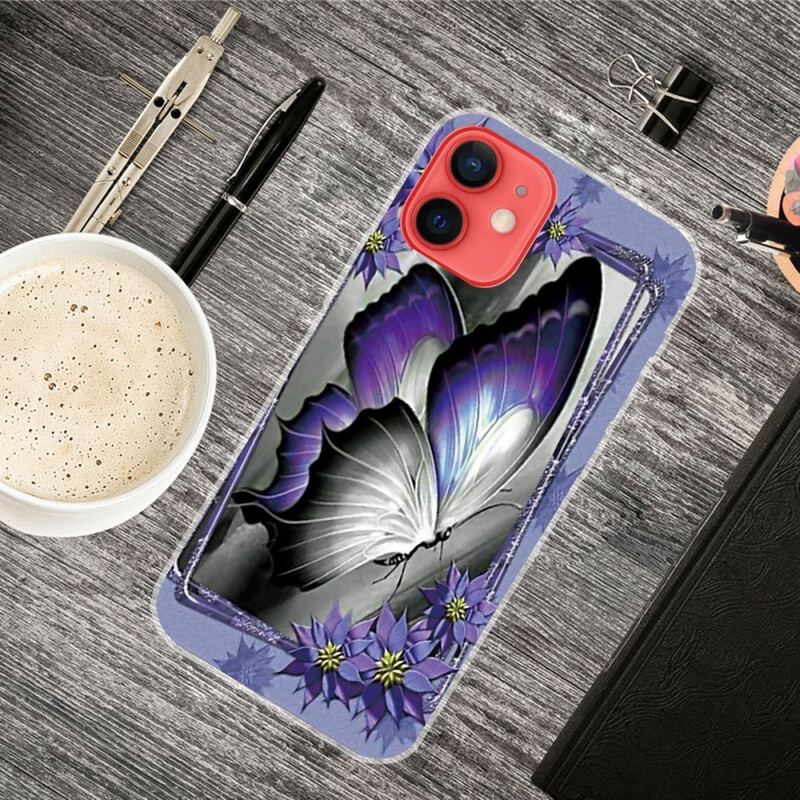 Capa Para iPhone 13 Mini Borboleta Real