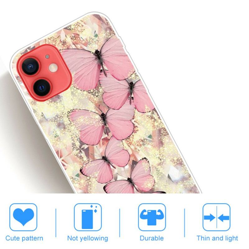 Capa Para iPhone 13 Mini Borboletas Borboletas