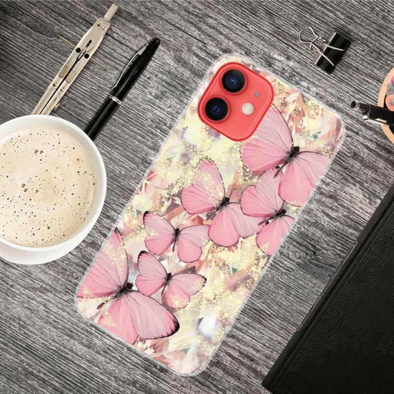 Capa Para iPhone 13 Mini Borboletas Borboletas