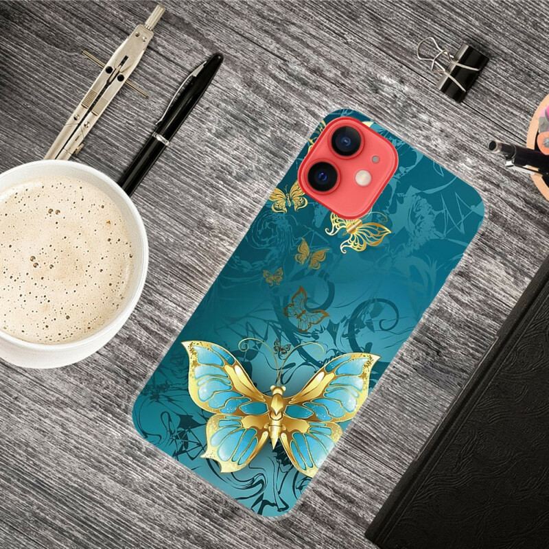 Capa Para iPhone 13 Mini Borboletas Flexíveis