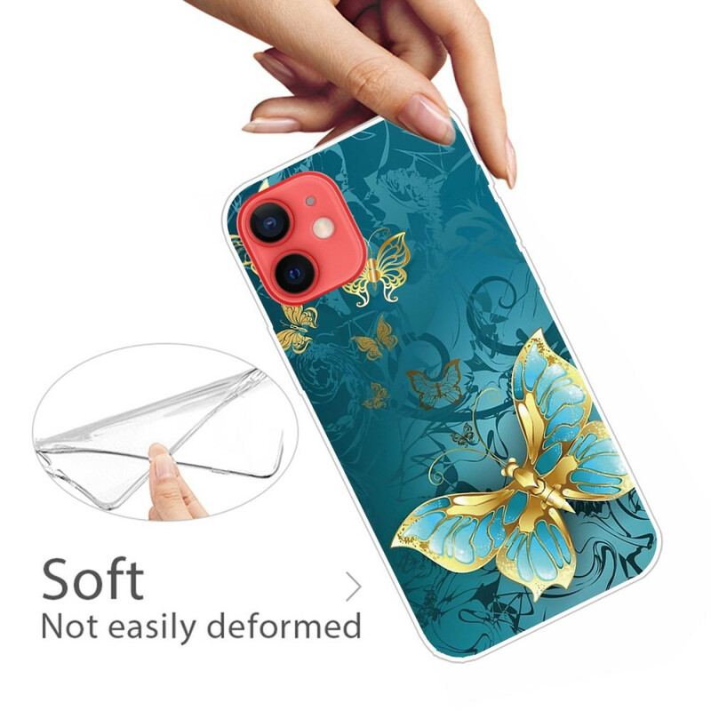 Capa Para iPhone 13 Mini Borboletas Flexíveis