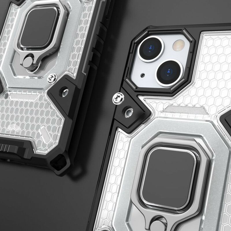 Capa Para iPhone 13 Mini Favo De Mel Com Anel