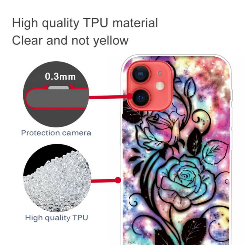 Capa Para iPhone 13 Mini Flor Gráfica