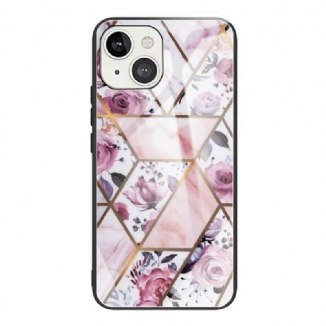 Capa Para iPhone 13 Mini Geometria Mármore Vidro Temperado