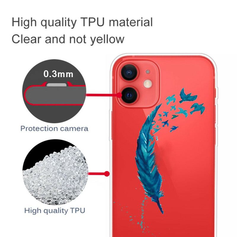Capa Para iPhone 13 Mini Linda Pena Azul