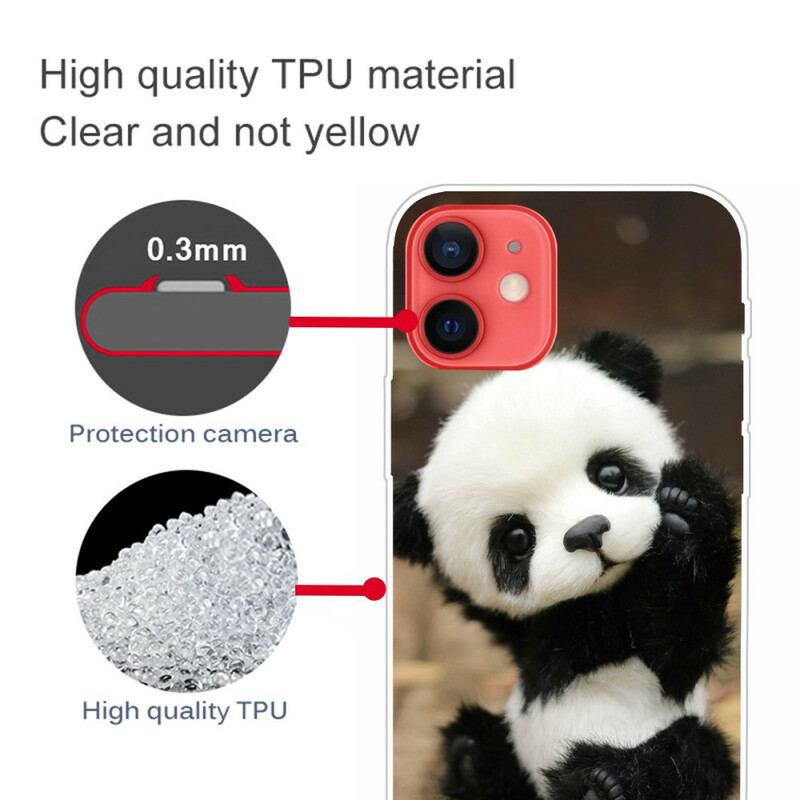 Capa Para iPhone 13 Mini Panda Flexível