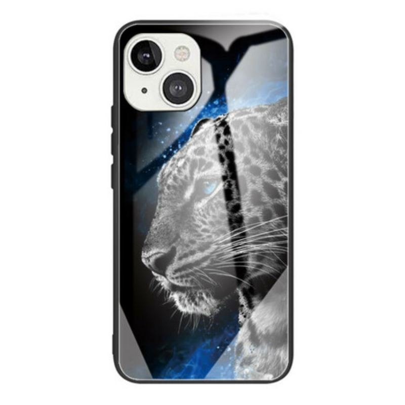 Capa Para iPhone 13 Mini Vidro Temperado De Rosto Felino
