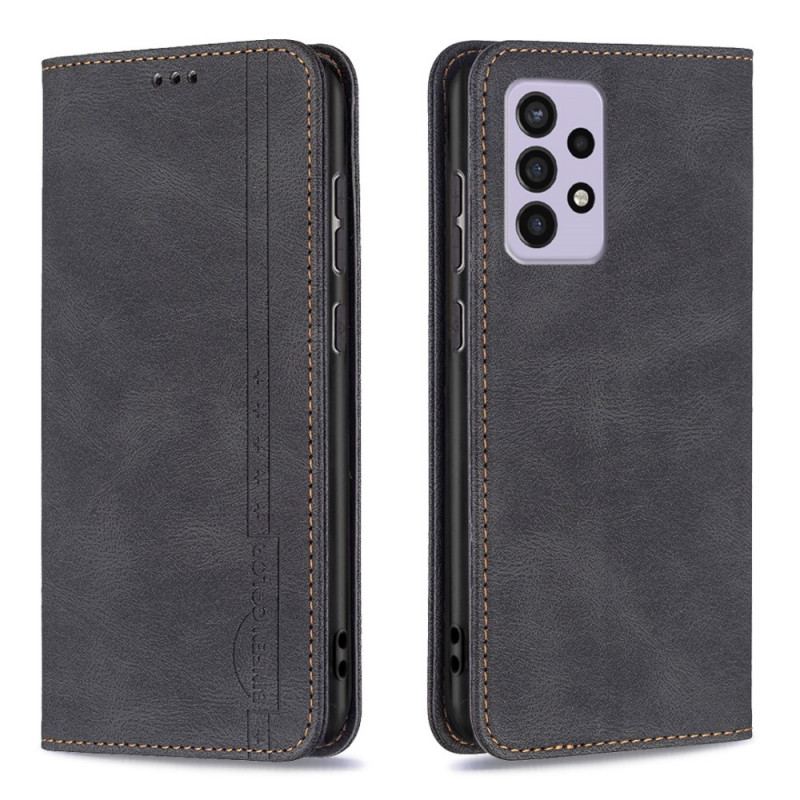 Capa De Celular Para Samsung Galaxy A33 5G Flip Costura Rfid Cor Binfen