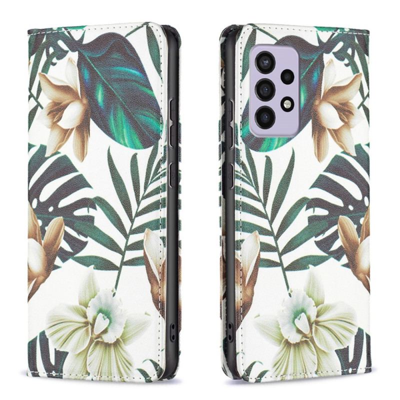 Capa De Celular Para Samsung Galaxy A33 5G Flip Folhas