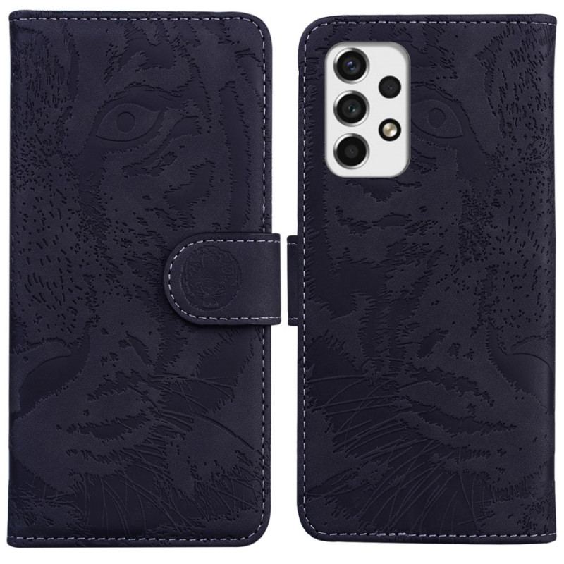 Capa Em Pele Para Samsung Galaxy A33 5G Pegada De Tigre