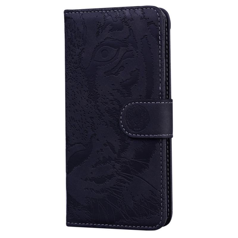 Capa Em Pele Para Samsung Galaxy A33 5G Pegada De Tigre