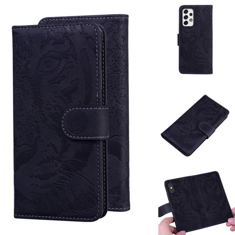 Capa Em Pele Para Samsung Galaxy A33 5G Pegada De Tigre