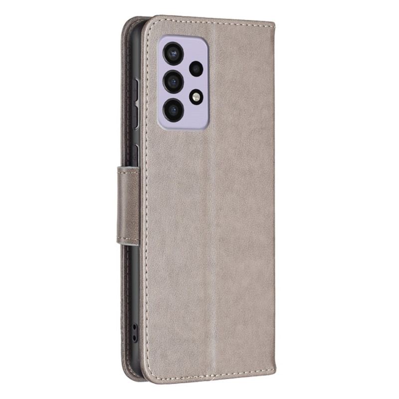 Capa Flip Para Samsung Galaxy A33 5G De Cordão Tanga Borboletas