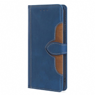 Capa Flip Para Samsung Galaxy A33 5G Couro Sintético Bicolor Estiloso