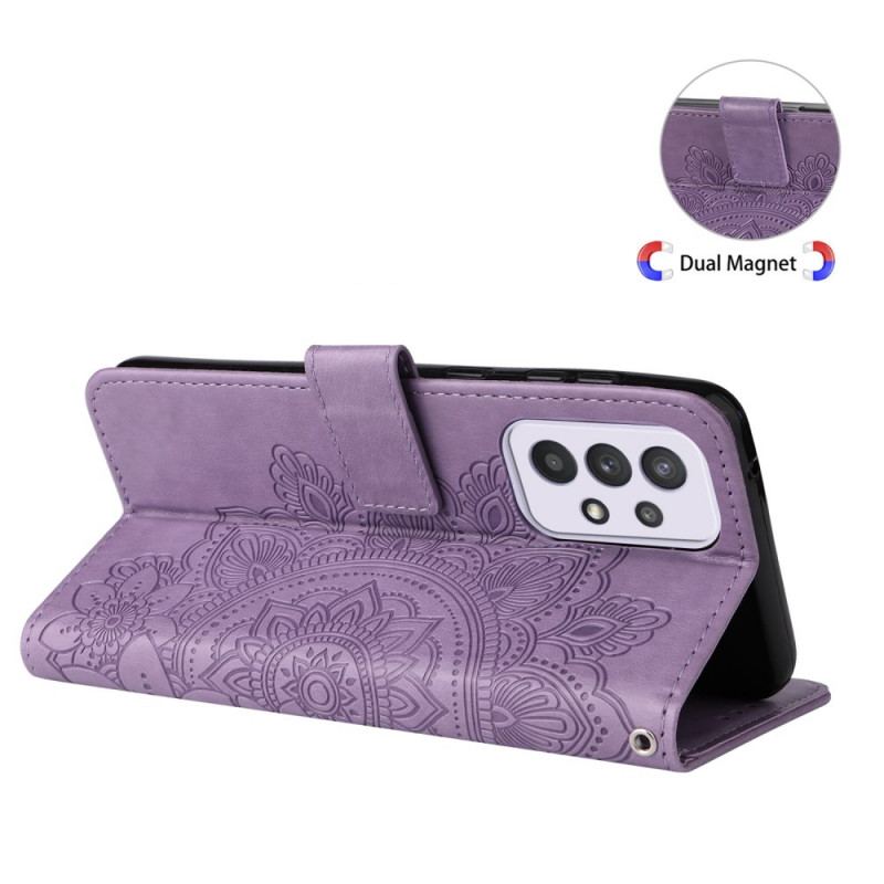 Capa Flip Para Samsung Galaxy A33 5G Flor Mandala