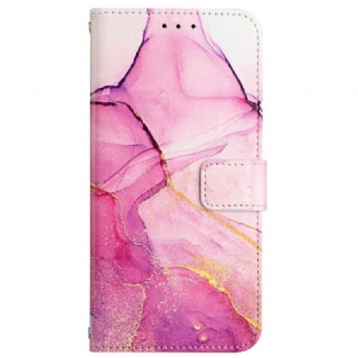 Capa Folio Para Samsung Galaxy A33 5G Mármore Com Cordão