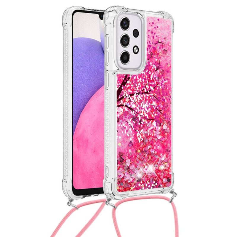 Capa Para Samsung Galaxy A33 5G Árvore De Lantejoulas Com Cordão