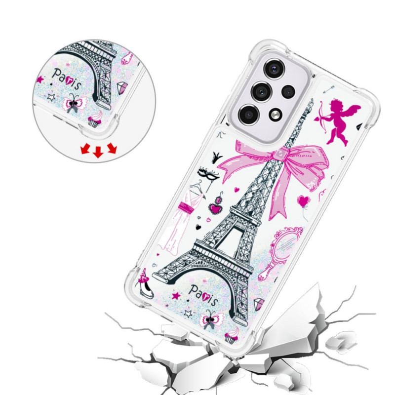 Capa Para Samsung Galaxy A33 5G As Lantejoulas Da Torre Eiffel