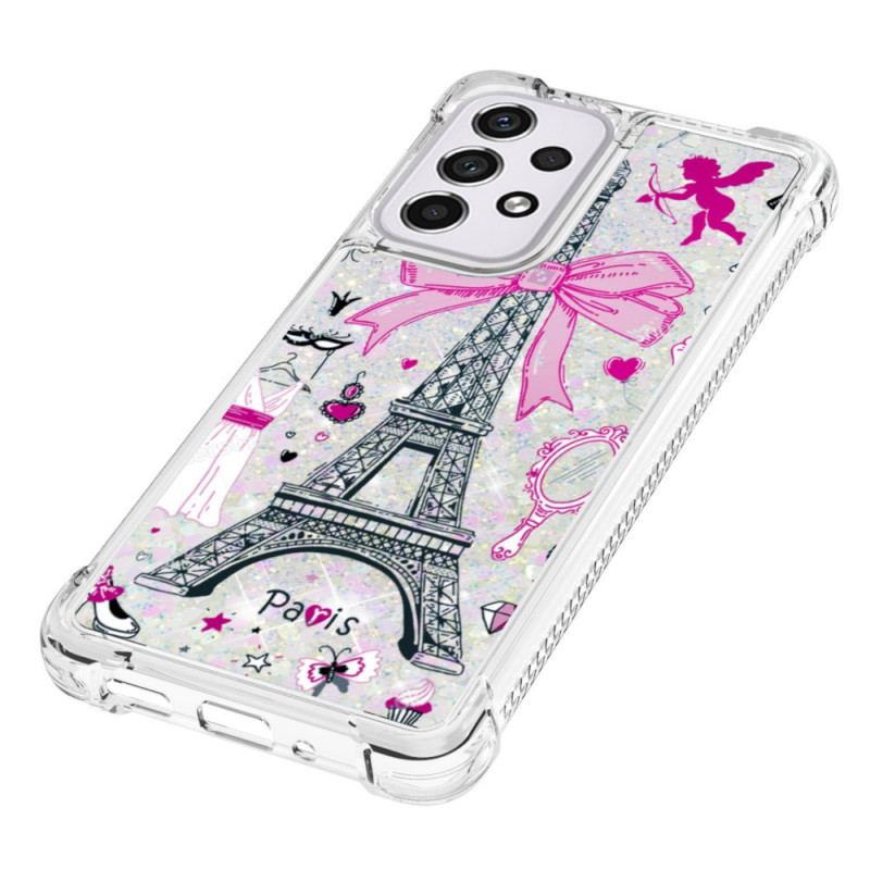 Capa Para Samsung Galaxy A33 5G As Lantejoulas Da Torre Eiffel