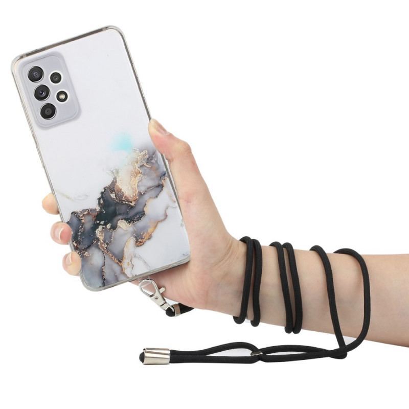 Capa Para Samsung Galaxy A33 5G De celular Com Cordão De Mármore