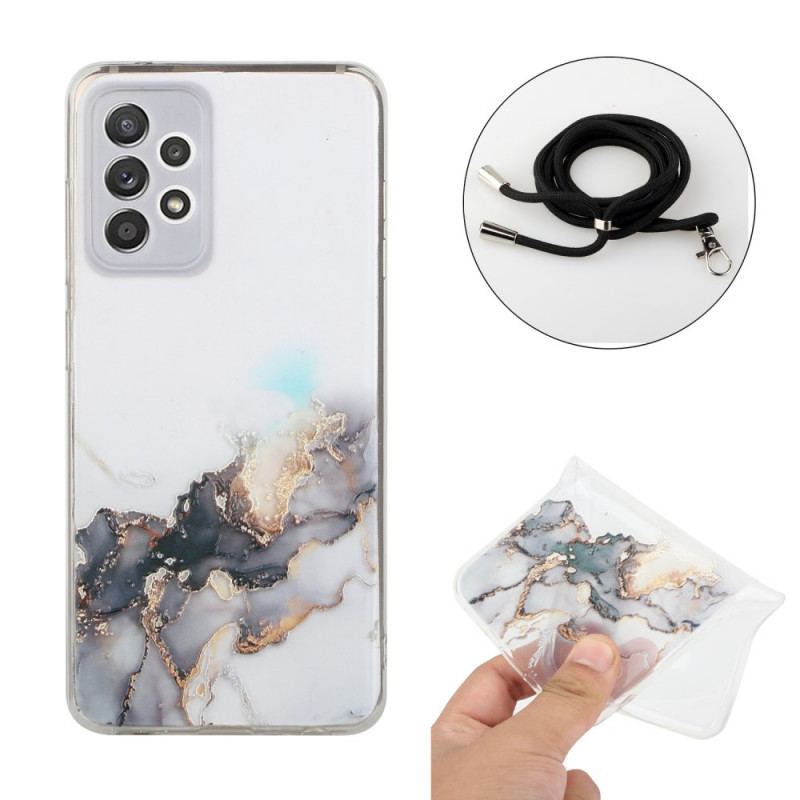 Capa Para Samsung Galaxy A33 5G De celular Com Cordão De Mármore