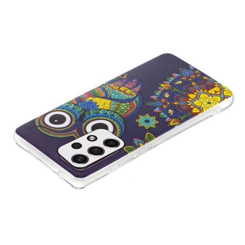 Capa Para Samsung Galaxy A33 5G Mandala Coruja Fluorescente