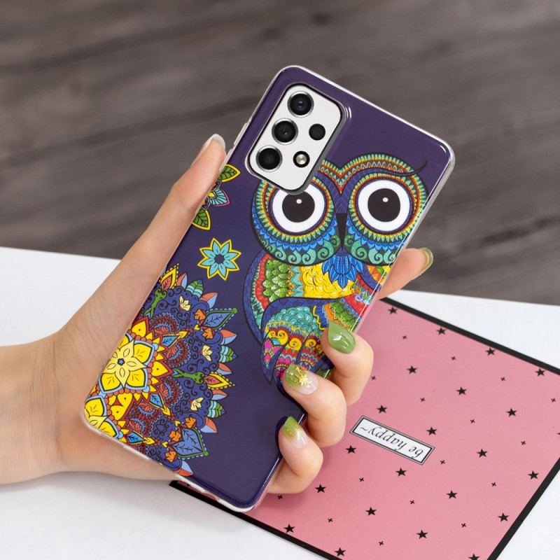 Capa Para Samsung Galaxy A33 5G Mandala Coruja Fluorescente