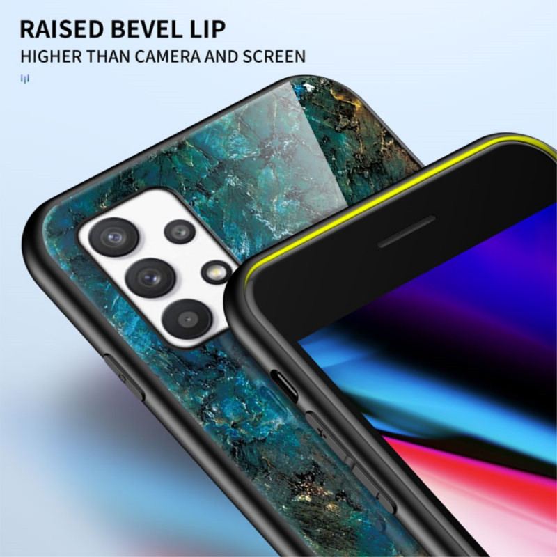 Capa Para Samsung Galaxy A33 5G Vidro Temperado De Cores De Mármore