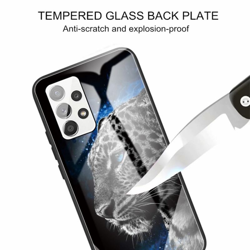Capa Para Samsung Galaxy A33 5G Vidro Temperado De Rosto Felino