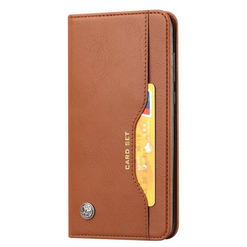 Capa De Celular Para Samsung Galaxy S20 Ultra Flip Titular De Cartão De Couro Sintético