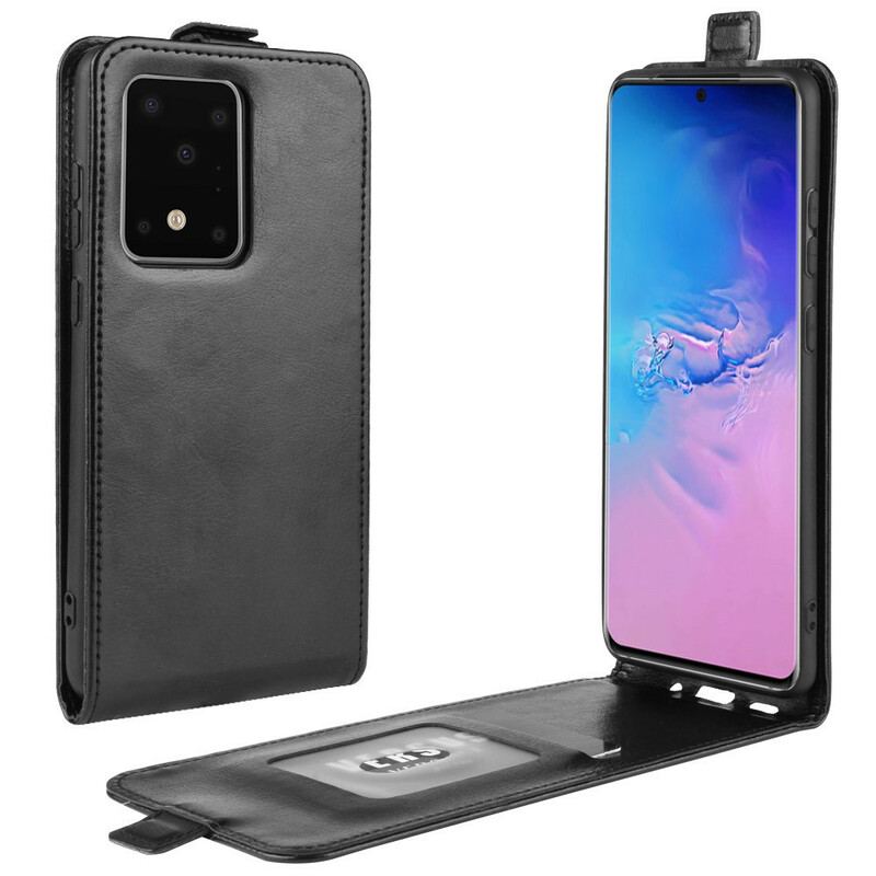 Capa De Couro Para Samsung Galaxy S20 Ultra Flip Efeito Couro Dobrável