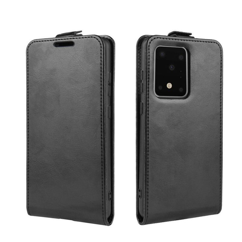 Capa De Couro Para Samsung Galaxy S20 Ultra Flip Efeito Couro Dobrável