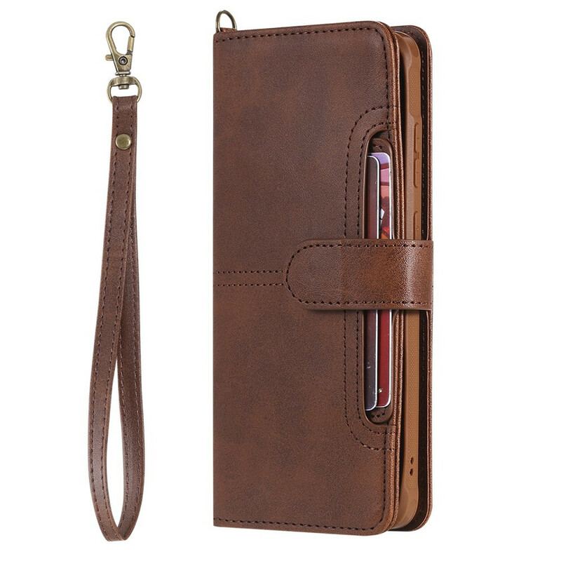 Capa De Couro Para Samsung Galaxy S20 Ultra Titular De Cartão Externo Integrado