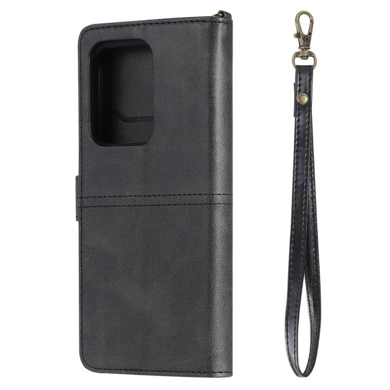 Capa De Couro Para Samsung Galaxy S20 Ultra Titular De Cartão Externo Integrado