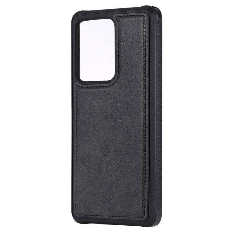 Capa De Couro Para Samsung Galaxy S20 Ultra Titular De Cartão Externo Integrado