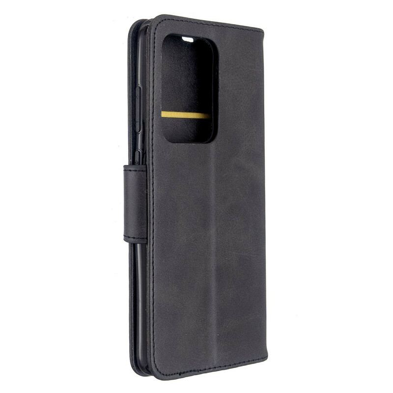 Capa Em Pele Para Samsung Galaxy S20 Ultra Flip Retalho Liso Oblíquo