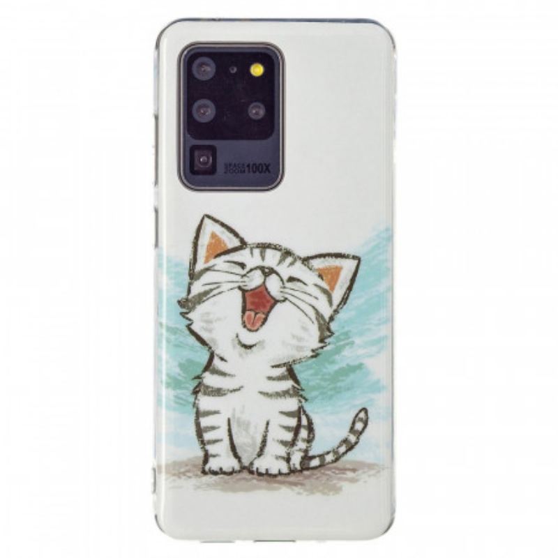 Capa Para Samsung Galaxy S20 Ultra Gato Fluorescente