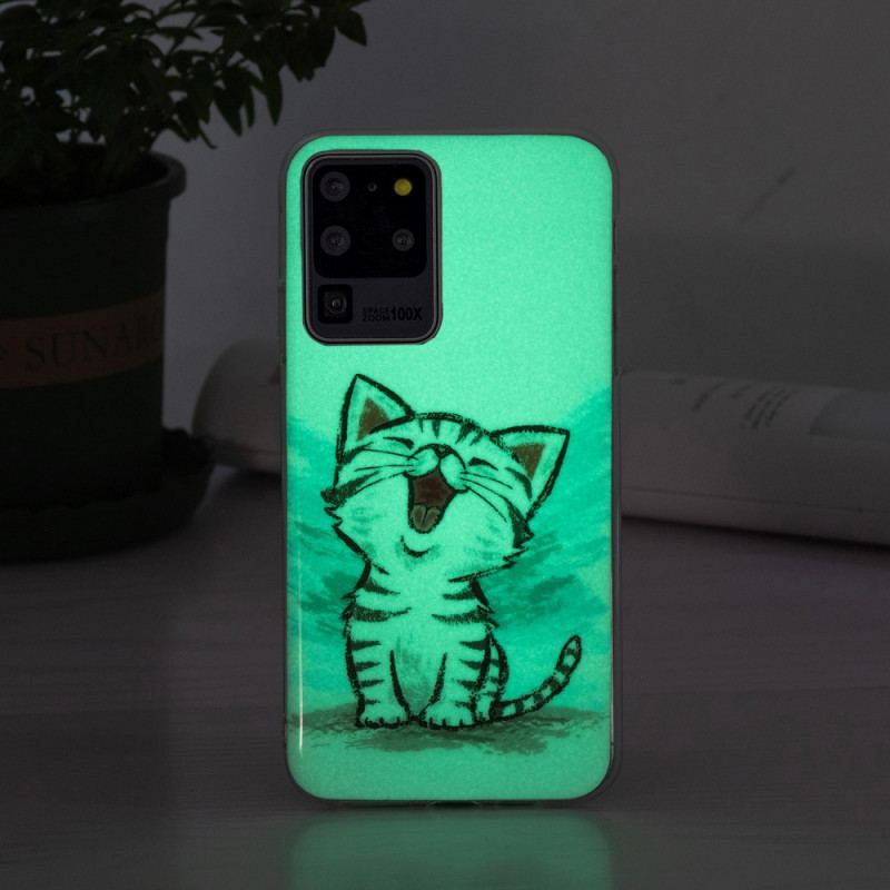 Capa Para Samsung Galaxy S20 Ultra Gato Fluorescente